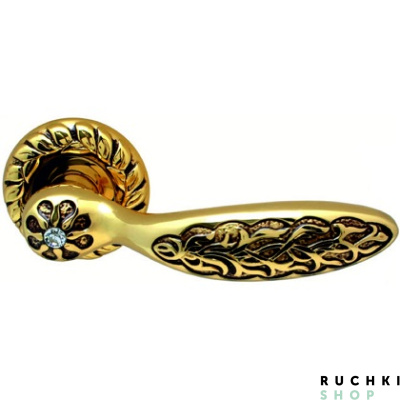 Ручка на розетке SHAMIRA CRYSTAL 1065, Золото 24К с коричневой патиной / кристалл Swarovski, CLASS