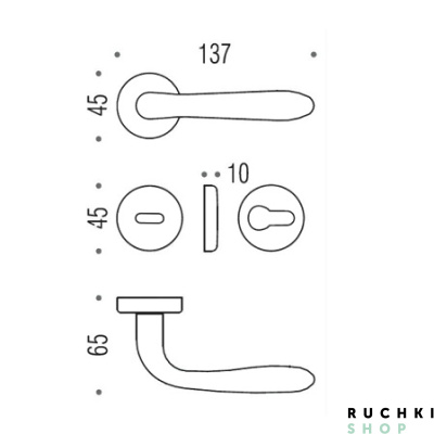 Ручка на розетке ROBOT (Робот), Матовый хром, Colombo  