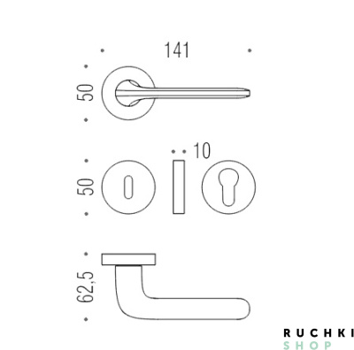 Ручка на розетке ROBOQUATTRO, Матовая латунь, Colombo  