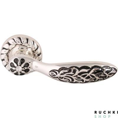 Ручка на розетке SHAMIRA CRYSTAL 1065, Серебро 925 с чёрной патиной / кристалл Swarovski, CLASS 