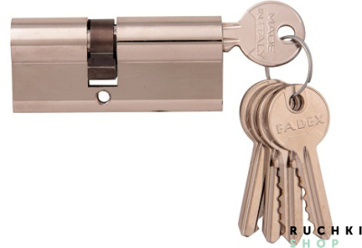 Цилиндр 70мм (30-40) ключ/ключ, Полированный хром, Melodia