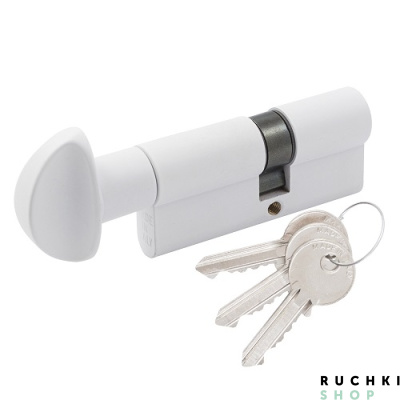 Цилиндр WC 60мм (30-30) ключ/вертушка, Белый, Cortellezzi Primo