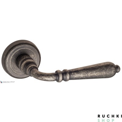 Дверная ручка на круглом основании Fratelli Cattini "NAPOLI" D1-IA античное серебро