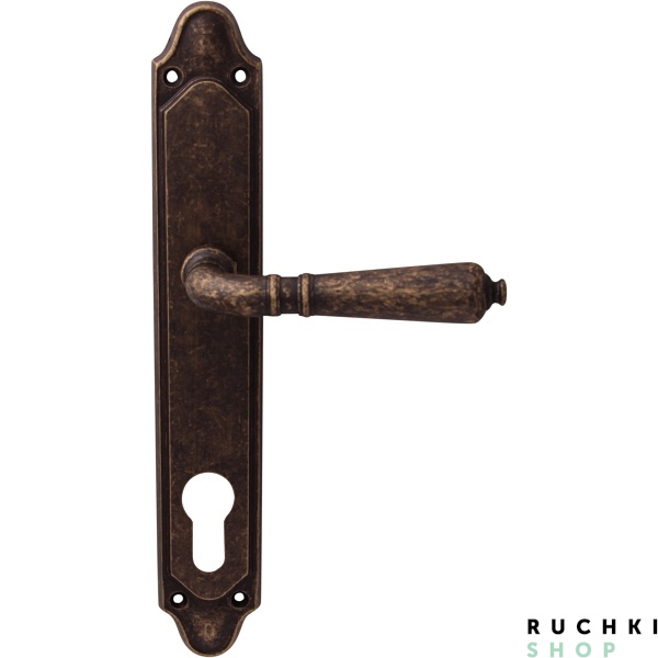 Дверная ручка на планке ANTIK 130/158, Античная бронза, Melodia 