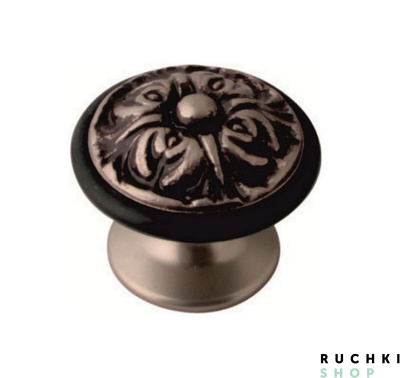 Ограничитель дверной 8010, Серебро матовое + коричневый, Class