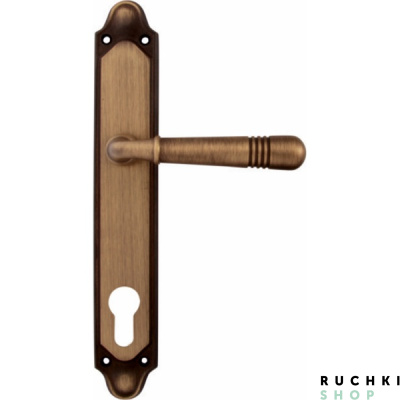 Дверная ручка на планке ALFA 293/158, Матовая бронза, Melodia 