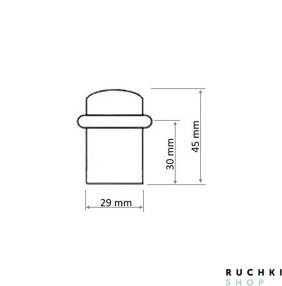 Ограничитель дверной 850, Серебро античное, Melodia 