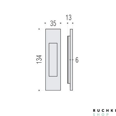 Ручка для раздвижных дверей ID 411 , Полированный хром, Colombo 