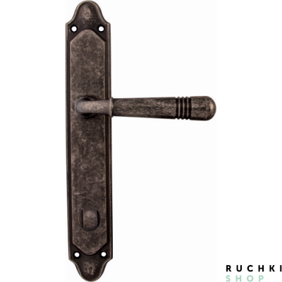 Дверная ручка на планке ALFA 293/158, Античное серебро, Melodia 