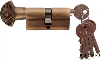 Цилиндр WC DECOR 60мм (30-30) ключ/вертушка, Матовая бронза, Melodia