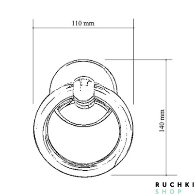 Ручка-гонг ANNELO 110*140 мм, Бронза матовая, Melodia 