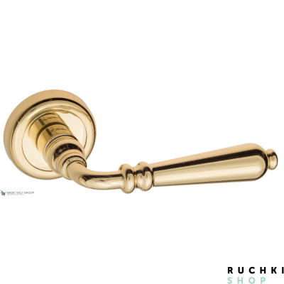 Дверная ручка на круглом основании Fratelli Cattini "NAPOLI" D1-OLV полированная латунь