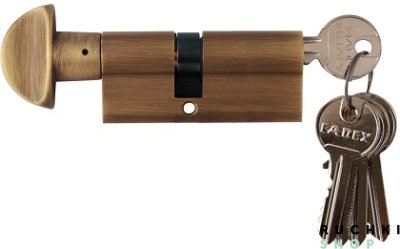 Цилиндр WC 70мм (40-30) ключ/вертушка, Матовая бронза, Melodia