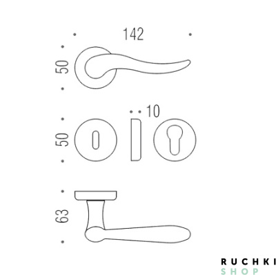 Ручка на розетке PETER, Античная латунь, Colombo 