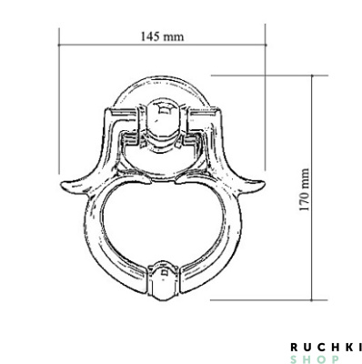 Ручка-гонг BAROCCO 145*170 мм, Бронза матовая, Melodia 