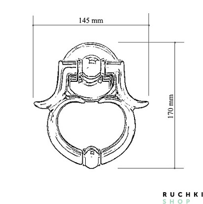 Ручка-гонг BAROCCO 145*170 мм, Бронза матовая, Melodia 