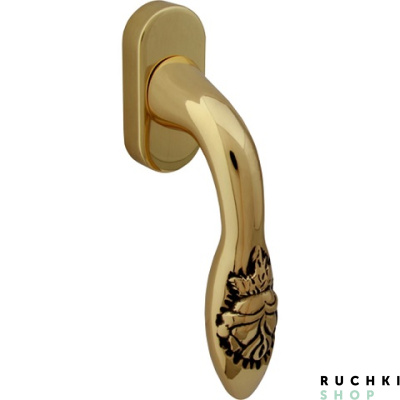 Оконная ручка ROSA 0243, Полированная латунь, Melodia 