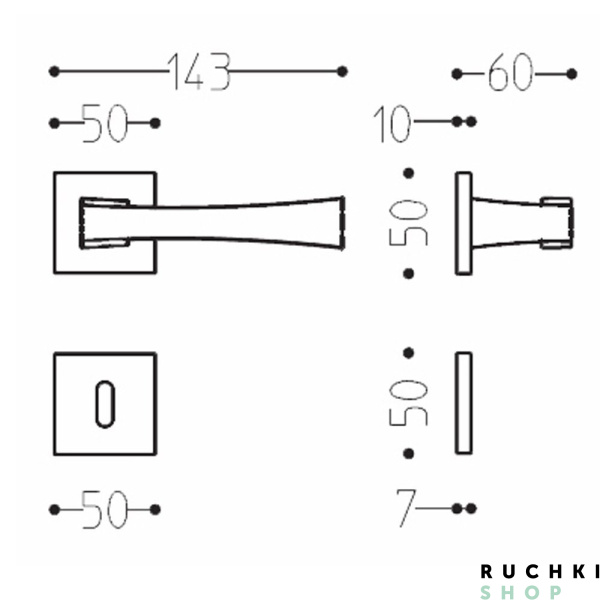 Ручка на розетке TELIS, Матовый хром, Mandelli 