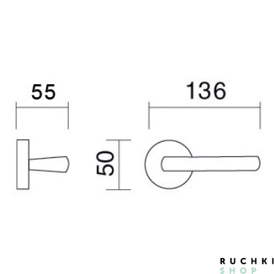 Ручка на розетке Dena, Полированная латунь, Pasini 