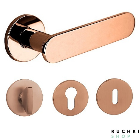 Ручка 4006 винтаж с фиксатором и накладкой на ключевой цилиндр Тупай