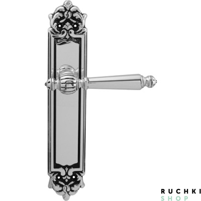 Дверная ручка на планке MIRELLA 235/PASS, Серебро с чернением, Melodia 