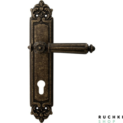 Дверная ручка на планке NIKE 246/PASS CYL, Античная бронза, Melodia