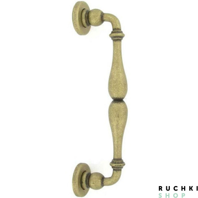 Ручка-скоба LIRICA CORTO (ЛИРИКА КОРТО) 240 мм, Латунь античная, Martinelli