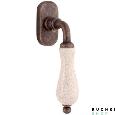 Оконная ручка CERAMIC 0179, Античная бронза+керамика, Melodia 