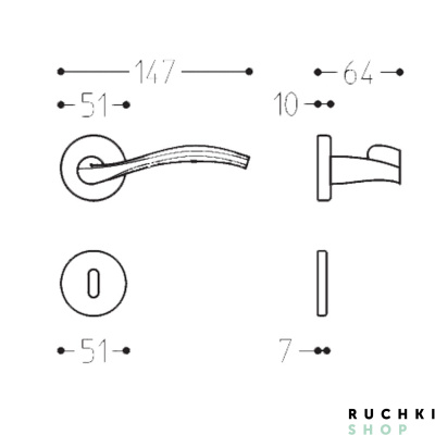 Ручка на розетке ZEN, Матовая латунь, Mandelli 