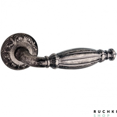 Ручка на розетке QUEEN (КВИН), Античное серебро, Pasini