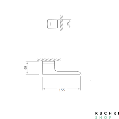 Ручка на розетке ICON 295, Черный, Forme 