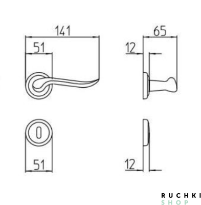Ручка на розетке RONDO, Бронза, Mandelli 