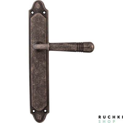 Дверная ручка на планке ALFA 293/158, Античное серебро, Melodia 