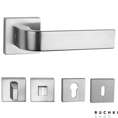 Ручка 2732 Q матовый хром с фиксатором и накладкой на ключевой цилиндр