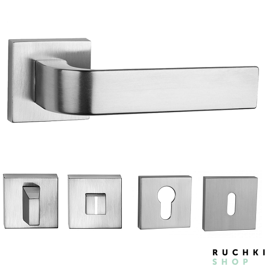 Ручка 2732 Q матовый хром с фиксатором и накладкой на ключевой цилиндр