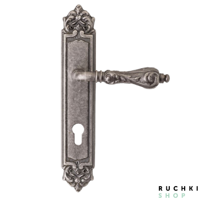 Ручка на планке Наполи под цилиндр, Античное серебро, Val de fiori 