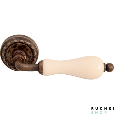 Ручка на розетке 50D CERAMIC 179D, Античная бронза+Керамика, Melodia 