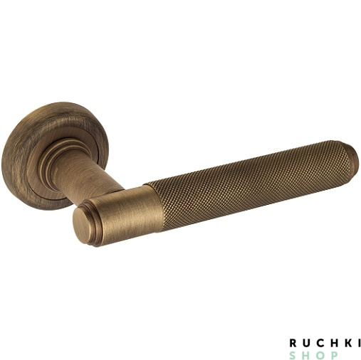 Ручка на розетке Экса Зиг Д1, Матовая бронза, Венеция