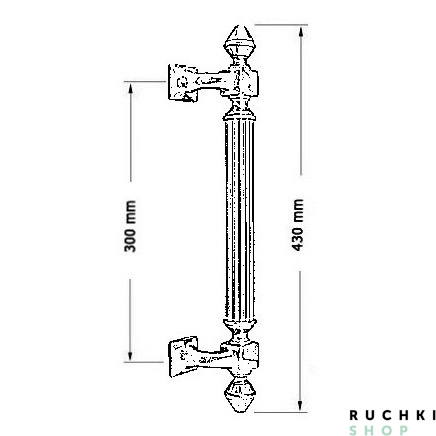 Ручка-скоба 740 IMPERO 430 mm, Античное серебро, Melodia 