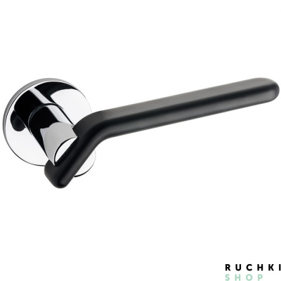 Ручка на розетке BRIDGE (Бридж) , Хром/черный Velvet touch, Fimet 