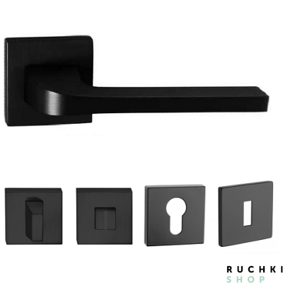 Ручка 3097 черный с фиксатором и накладкой на ключевой цимлиндр