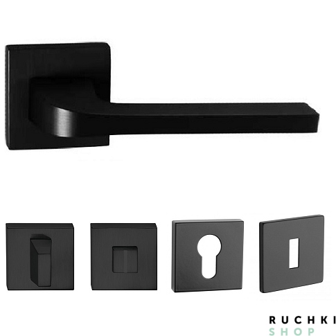 Ручка 3097 черный с фиксатором и накладкой на ключевой цимлиндр