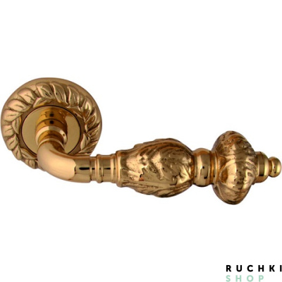 Ручка на розетке 60mm GEMINI 230, Полированная латунь, Melodia 