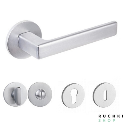 ручка 3095 матовый хром с фиксатором и накладкой на ключевой цилиндр