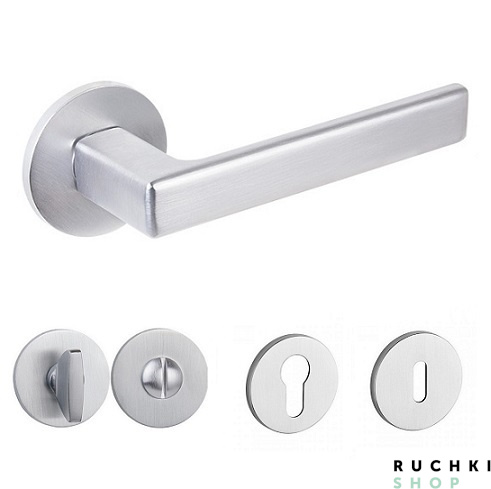 ручка 3095 матовый хром с фиксатором и накладкой на ключевой цилиндр