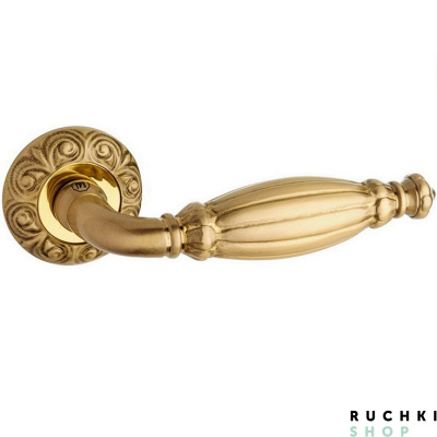 Ручка на розетке QUEEN (КВИН), Матовая латунь/латунь, Pasini