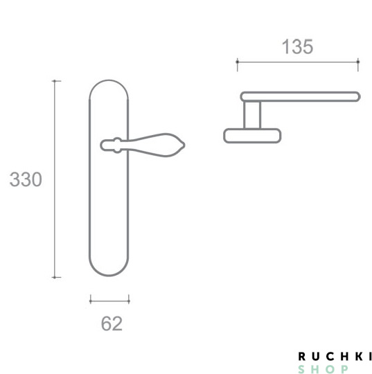 Ручка на планке Белладжио , Античное серебро+эмаль, Val de fiori 