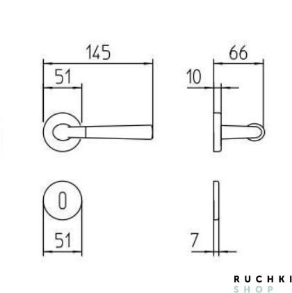 Ручка на розетке S101, Матовая латунь, Mandelli 