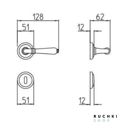 Ручка на розетке SEVILLA, Античная бронза, Mandelli 