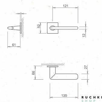 Схема ручки Элиптика 3098 на квадратной розетке от Тупай